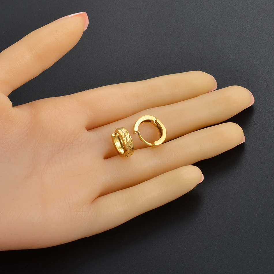 Anniyo Gold Color Small Stud Earrings Women Girl,Wholesale Prices Arab Africa Middle East Earrings Wedding Party Gift #121516