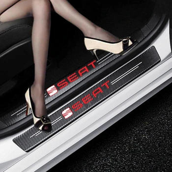 

4PCS Waterproof Carbon Fiber Sticker Protective for Seat Leon Ibiza Ateca Car accessories Automobiles