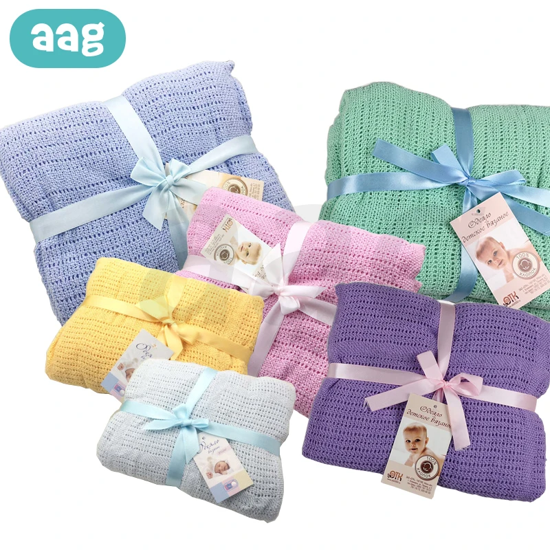 AAG Cotton Baby Blankets Newborn Wrap Swaddle Diaper Cocoon Baby Bath Receiving Blanket Envelope for Discharge Children's Plaid