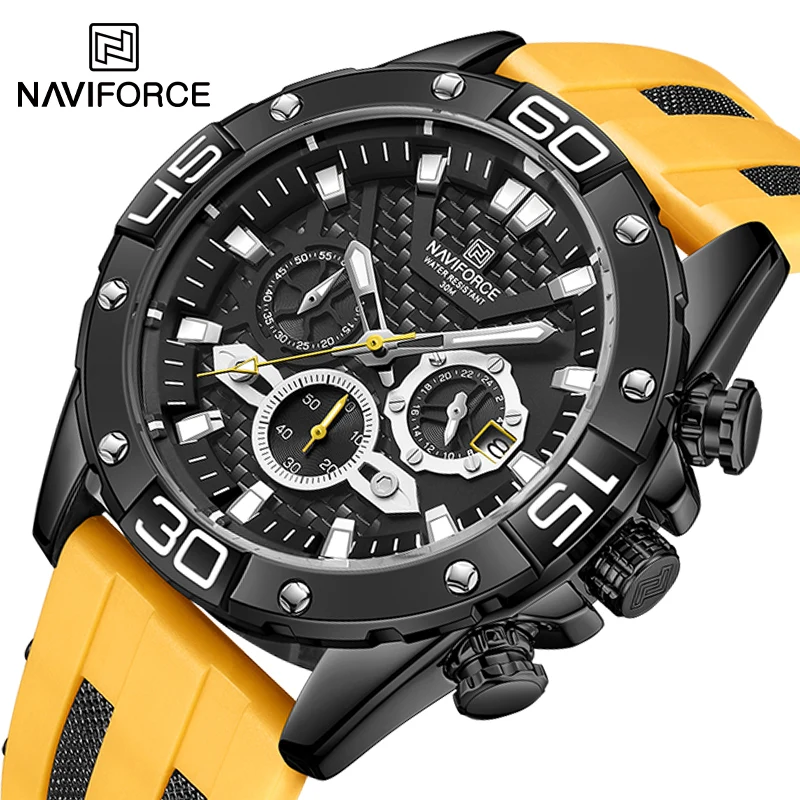 NAVIFORCE Роскошные мужские кварцевые часы от топ бренда модные повседневные с