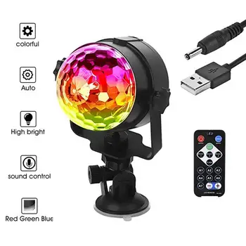 

Disco Light USB Party Laser For Car DJ Magic Ball Sound Control Moving Lamp Head vehicle Disco Projector Stage Lights