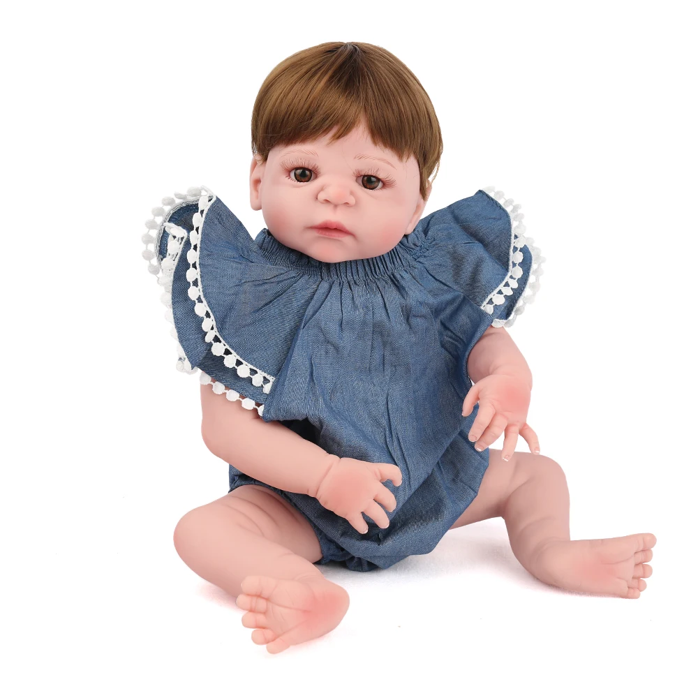 NPKDOLL 22 дюймов Reborn Baby Doll реалистичные полностью Vinly Lucy игрушки для ванной дети Playmate мягкий силиконовый Рождественский подарок 55 см