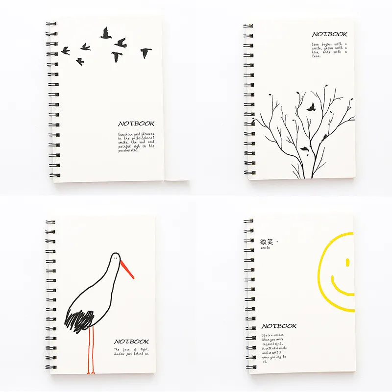 138x207mm A5 size line notebook White cover coil notepad fresh lovely Drawing Daily Weekly Planner Agenda Book Pads Stationery 138x207mm A5 size line notebook White cover coil notepad fresh lovely Drawing Daily Weekly Planner Agenda Book Pads Stationery