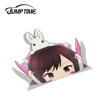 

Jump Time 13cm x 11.9cm D.VA Peek Anime Decal Kawii Girl Funny Car Stickers Vinyl Decor Car Window Bumper Car Accessories