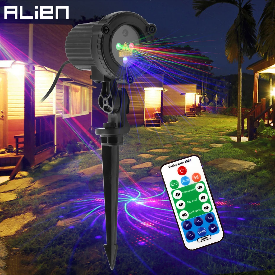 ALIEN удаленный RGB Рождественский лазерный Светильник проектор 12 моделей Открытый сад Водонепроницаемый праздник Рождественский дом настенный светильник проектор