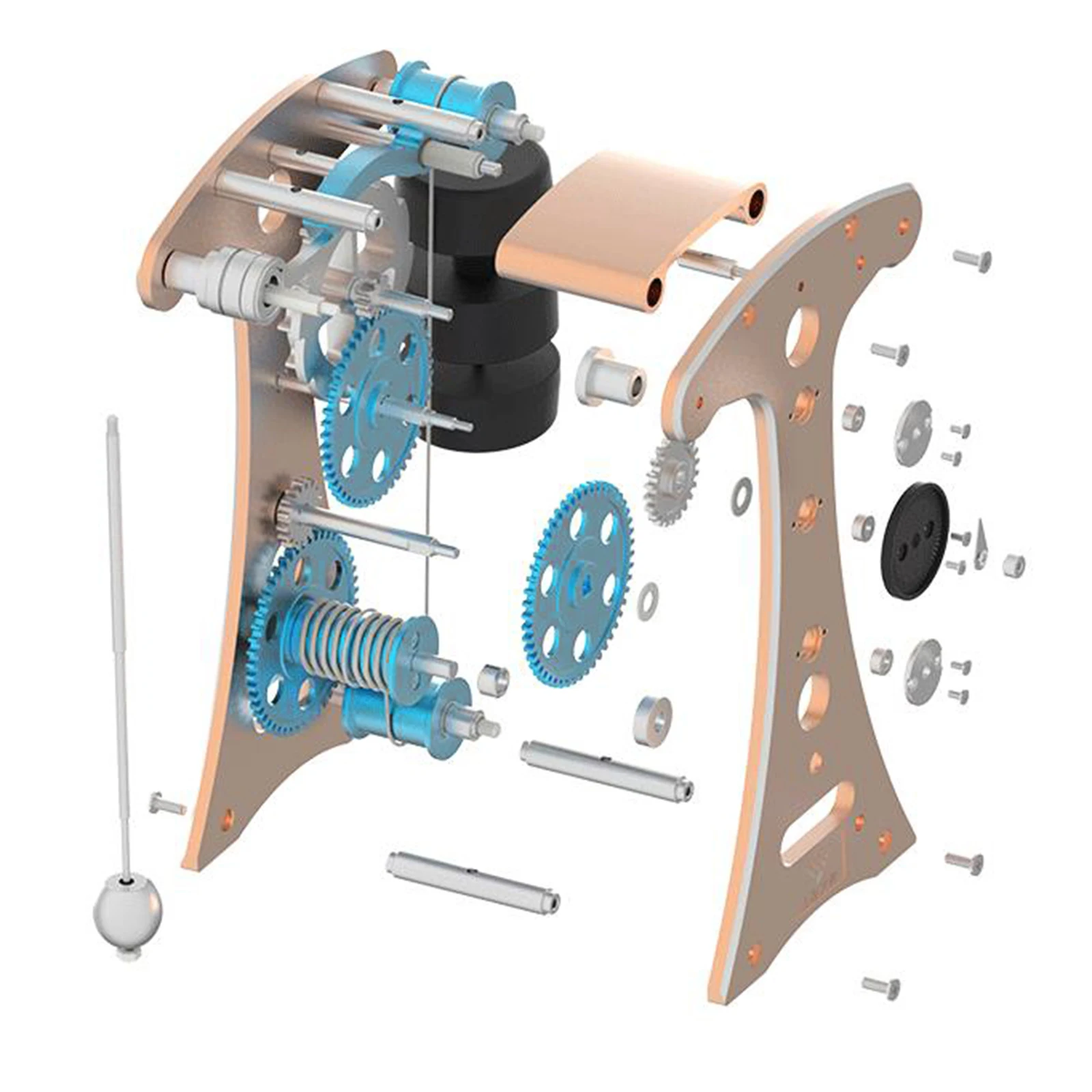 DIY Puzzle Pendulum Clock 3D Full Metal Assembled Toy Gift Teaching Aids