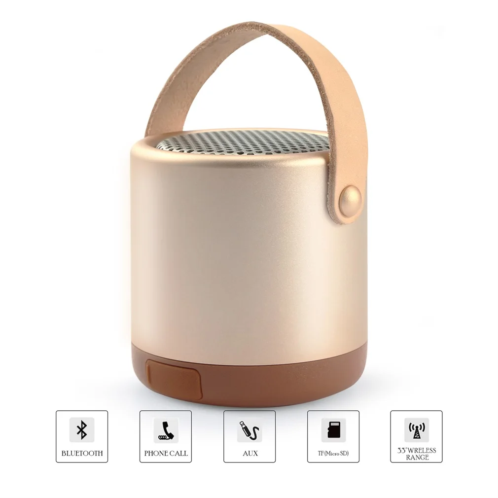 Portable Metal Mini Speaker 5W Wireless Speaker with TF Card Enhanced Super Bass for Smartphone Tablet Computer