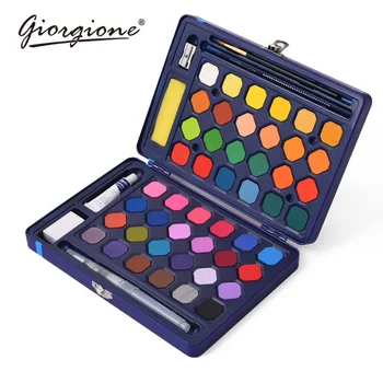

Giorgione Solid Watercolor Pigment Set Hand-painted 24/36/48 Colors Water Color Iron Box Portable Children's Paint Art Supplies