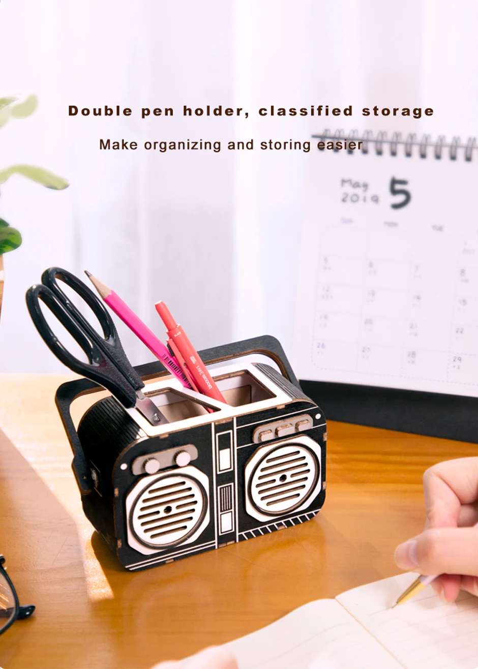 ROKR DIY Penholder 3D деревянная модель строительный комплект игрушки для детей взрослых девочек
