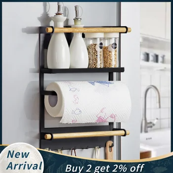 

Wrought Iron Magnetic Storage Kitchen Rack Magnetic Refrigerator Storage Rack Heavy Duty Fridge Organizer Товары Для Кухни