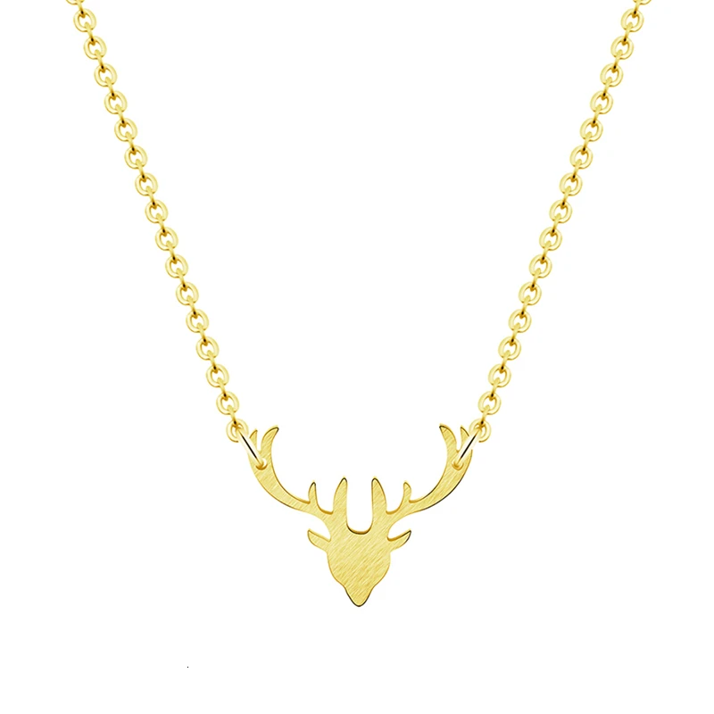 ICFTZWE-Body-Jewelry-Stainless-Steel-Gold-Colour-Silver-Statement-Stag-Head-Pendants-Necklace-Women-BFF-Forest