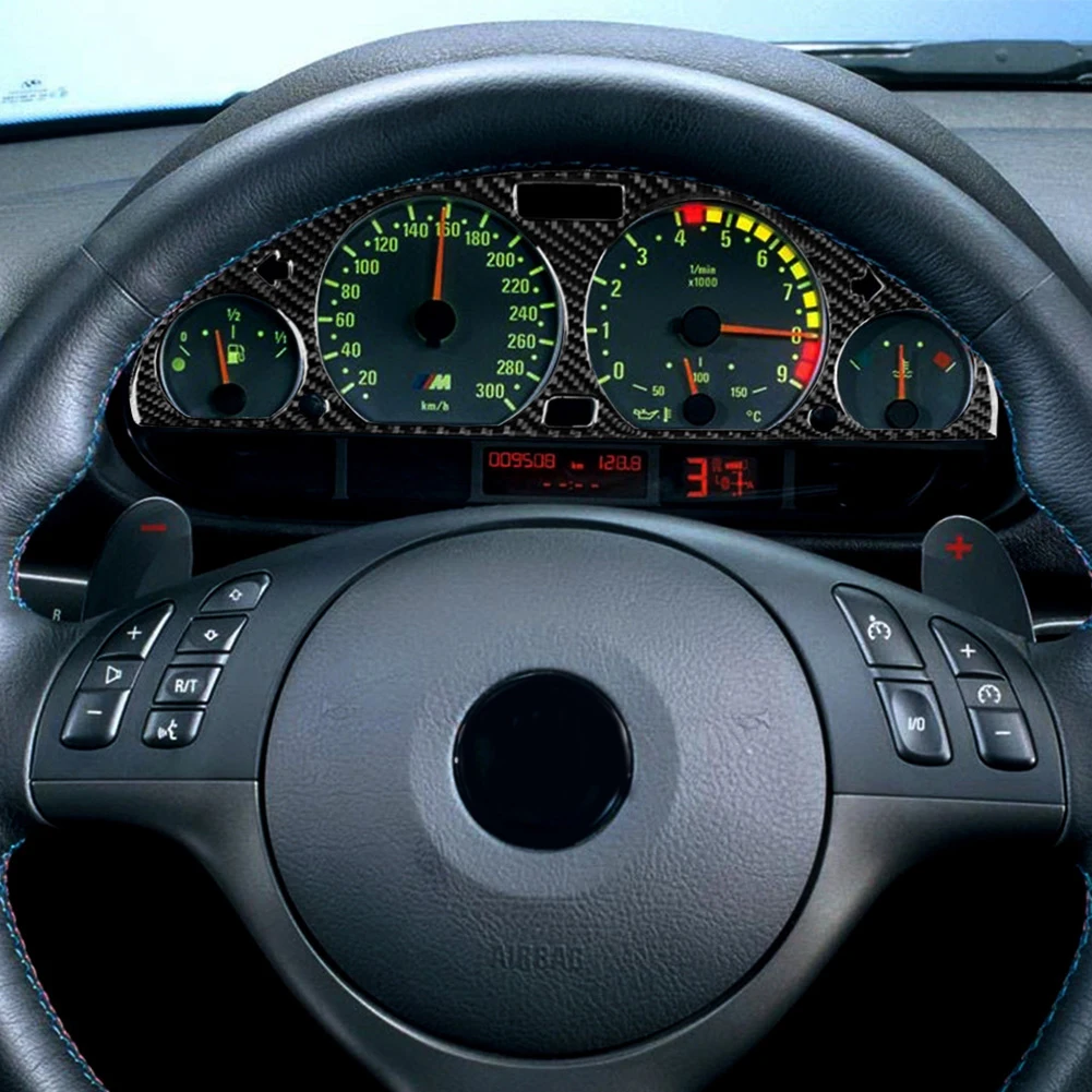 Carbon Fiber Car Instrument Panel Decorative Frame Sticker for BM-W E46 M3 98-05 carros Accessories маска камера заднего вида