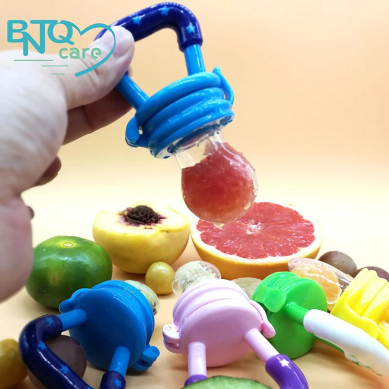 

11*11*3CM Baby Pacifier Cartoon Newborn Milk Fruit Liquid Silicone 6 Months Green Yellow Pink Blue Baby Pacifier Feed Safely