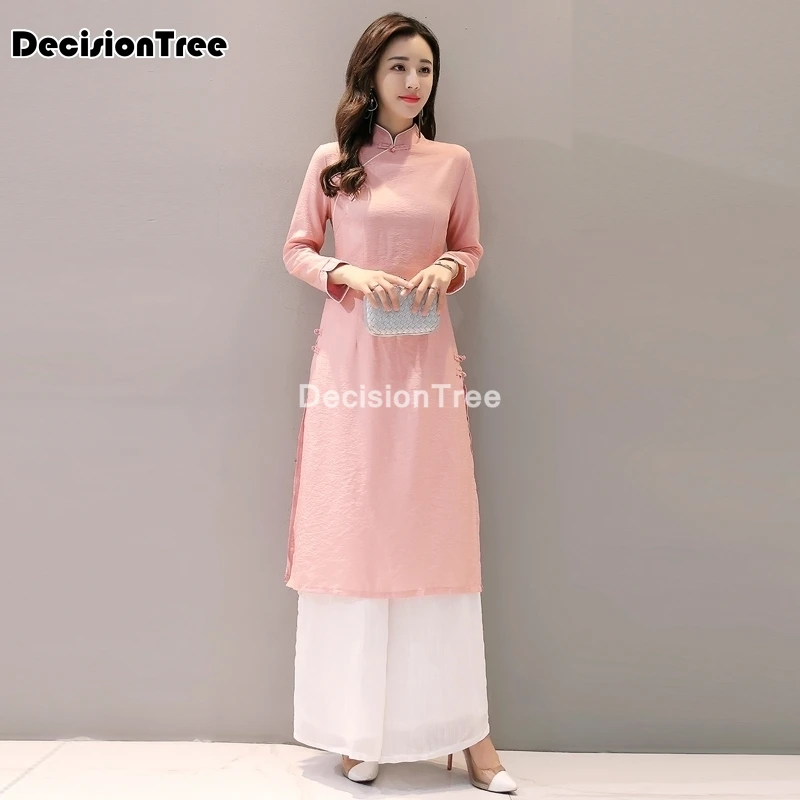 2021 ao dai Ципао в народном стиле вьетнамский шифон aodai изящный элегантный женский