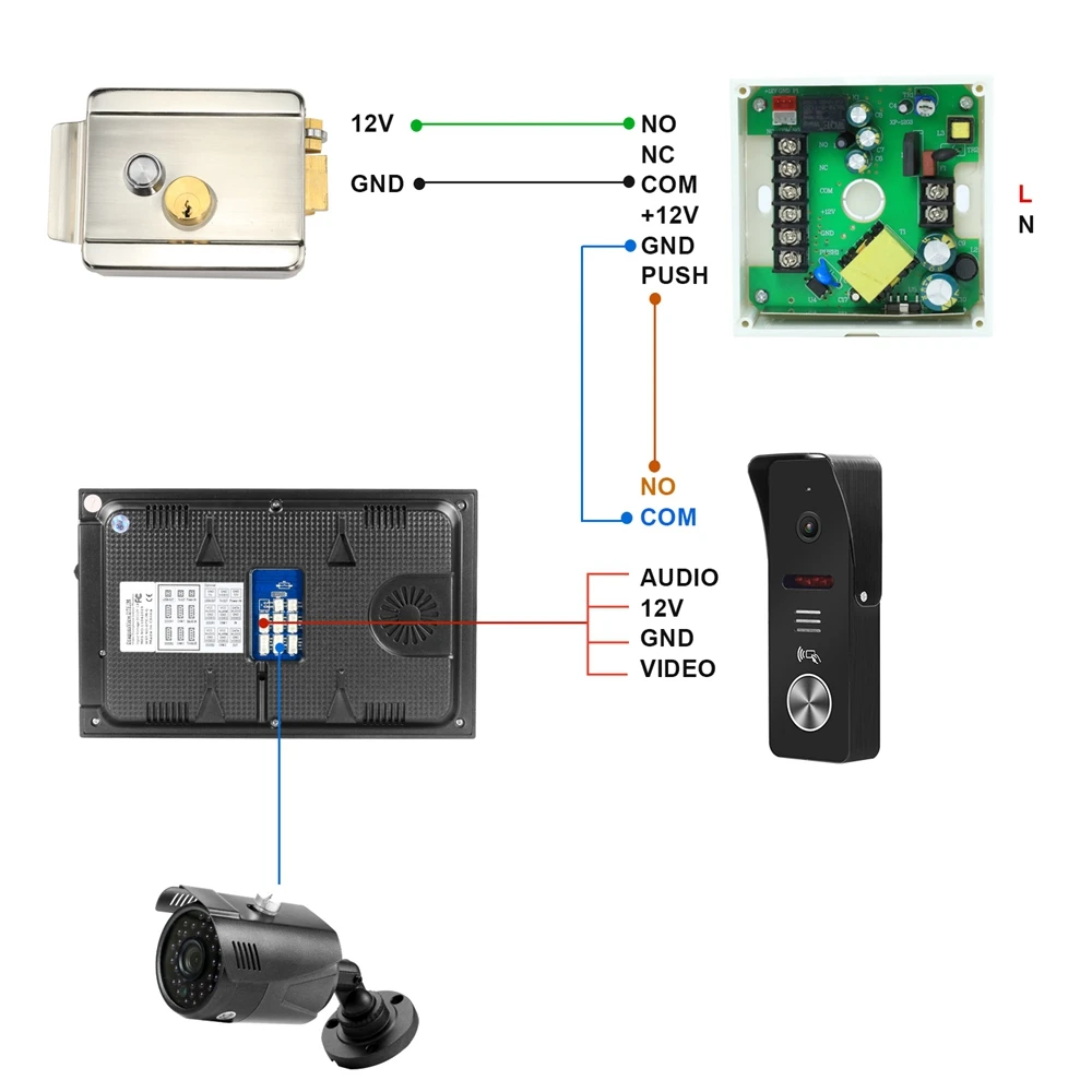 Wired Video Intercom for Home Video Door Phone Door intercom with Lock RFID Doorbell  Motion Detection Video Record Night Vision