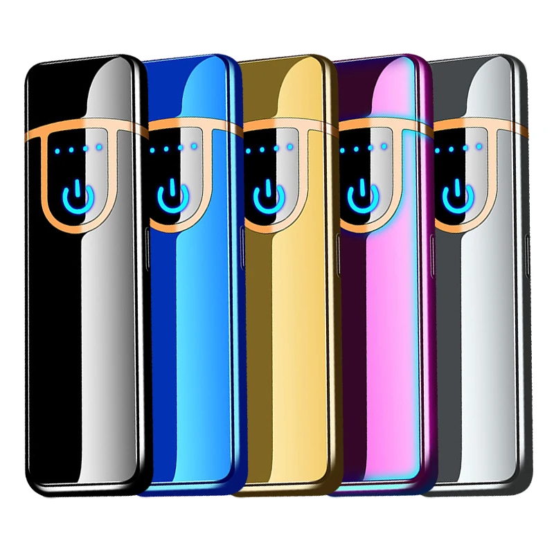 Ультратонкая сенсорная зажигалка с сенсорным экраном ветрозащитная usb зарядкой