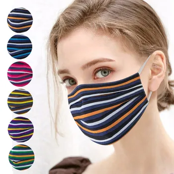 

face mask fashion designer Adult Women Stripe Washable Safet Protect Dustproof Haze Face Mask mouth caps reusable masque