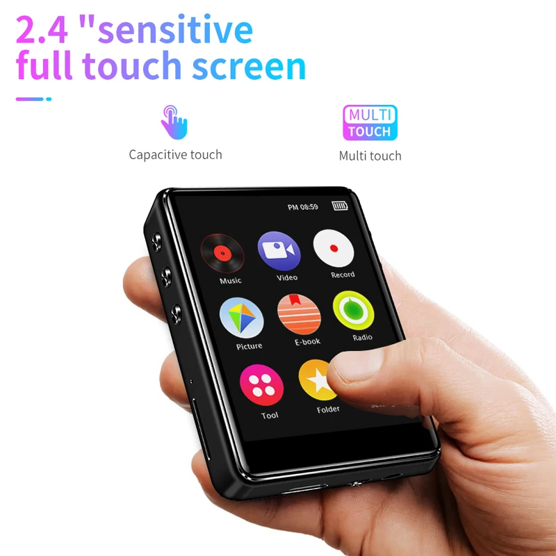 REDANT MP3 плеер Bluetooth 2 4 дюймов полный сенсорный экран со встроенным динамиком FM