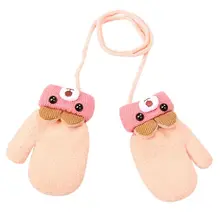 Зимние вязаные перчатки для маленьких мальчиков и девочек 0-3 лет, толстые теплые рукавицы DXAD