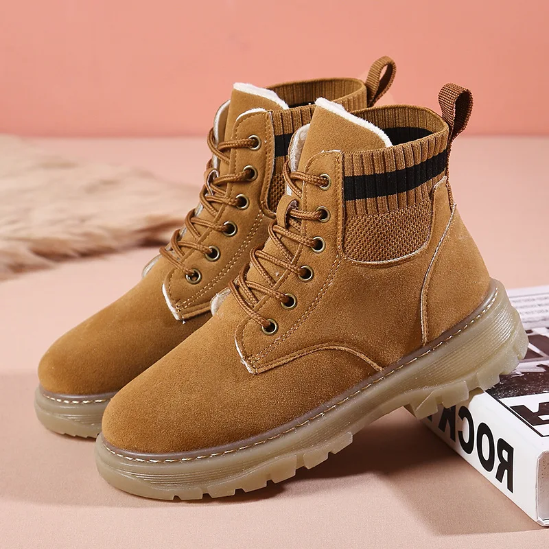 

Snow Boots Women's Winter Shoes Slip-on Resistant Booties Ankle Boots with Fur Lining Leather Boots Warm Outdoor women shoes