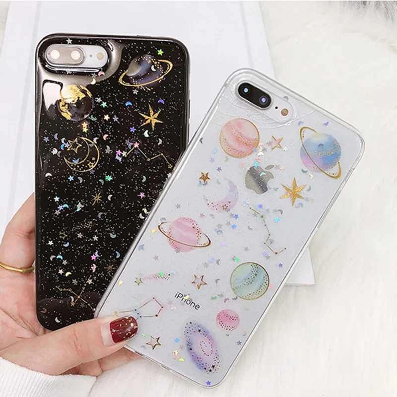 Clear Epoxy Case For Huawei Honor 8X Case Planet Star Silicon Cover Honor 20 10 9 1