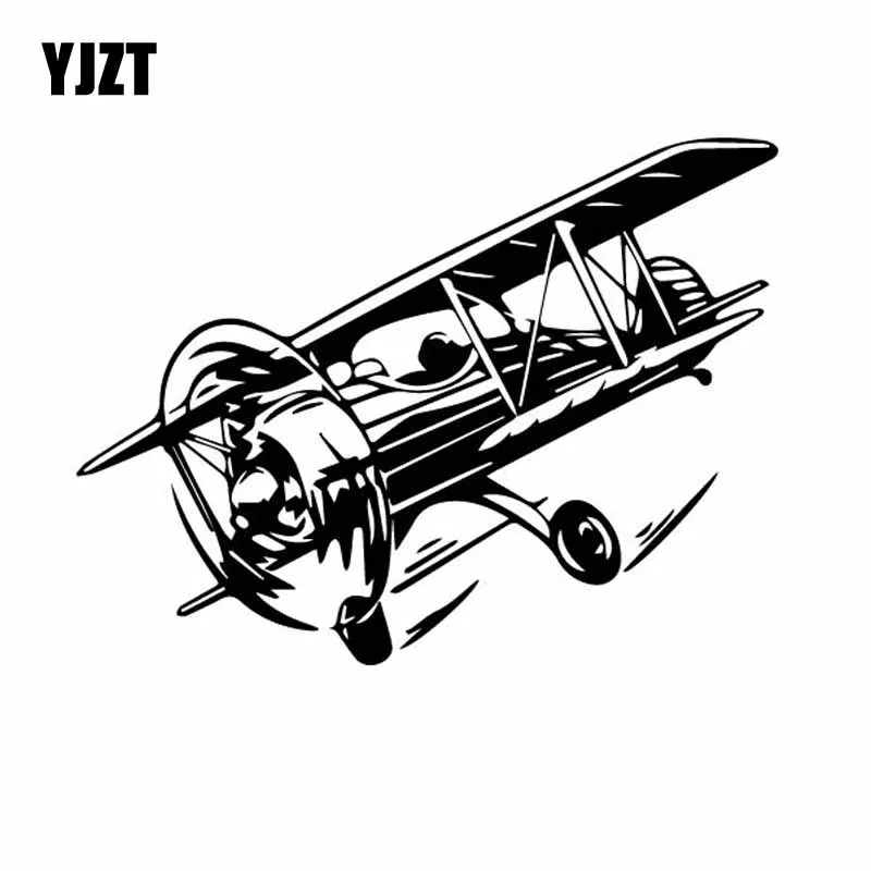 

YJZT 18.1CM*13.6CM Cool Aircraft Flying Dazzling Plane Vinyl Decal Beautiful High Quality Car Sticker Black/Silver C27-1124