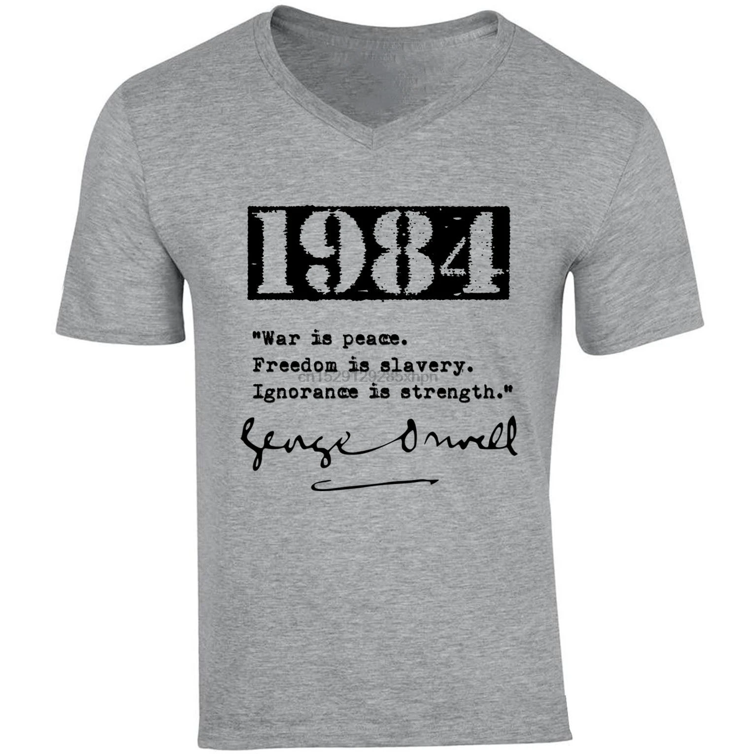 Новинка 1984 футболка ORWELL из хлопка серого цвета лето 2019 в стиле Харадзюку топ