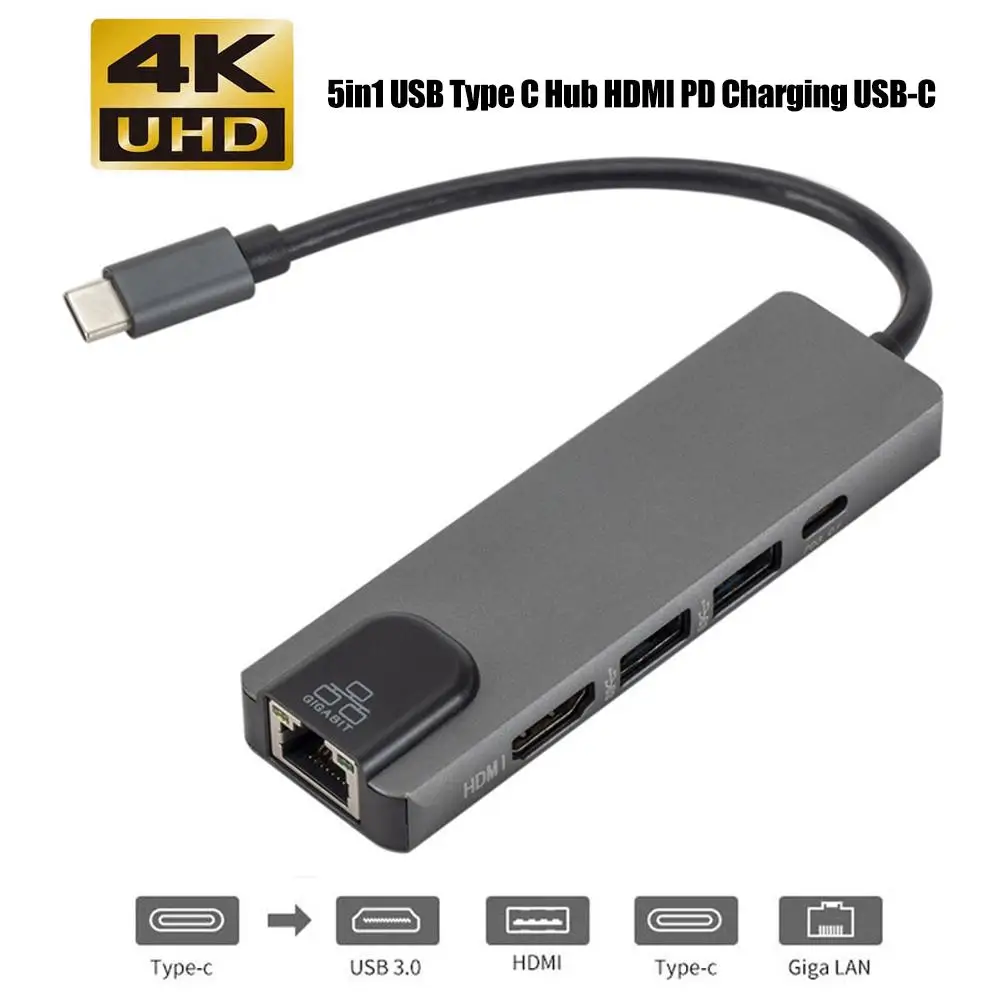 Док-станция для ноутбука type C USB 3,0 HDMI TF LAN PD usb-хаб type-C для huawei Xiao Mi DELL Surface lenovo Dock