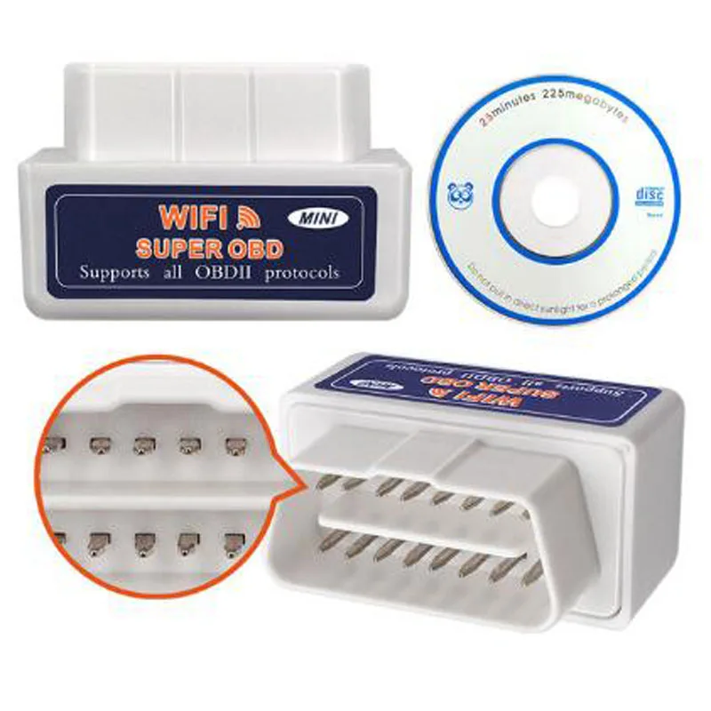 60 см! OBD2 16 контактный кабель плоский тонкий как лапша ELM327 мужчин и женщин OBD 2 Локоть расширение OBDII диагностический разъем - Цвет: white elm327 wifi