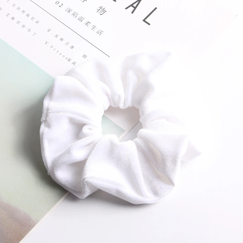 flower hair clips Soft Velvet Hair Scrunchies Elastic Hair Rope Ties Solid Color Ponytail Holder Women Headwear Red White Pink Hair Accessories silver hair clips