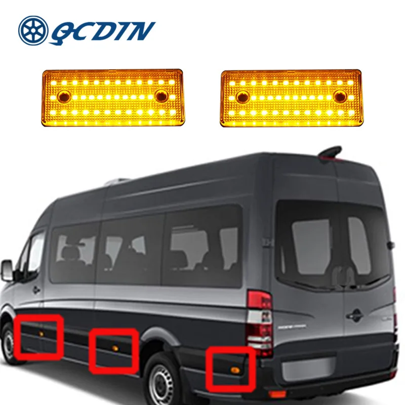 

QCDIN 2PCS For Sprinter W906 1995-2006 Turn Signal Light LED Side Marker Light Blinker For Mercedes-Benz VW LT 1995-2005