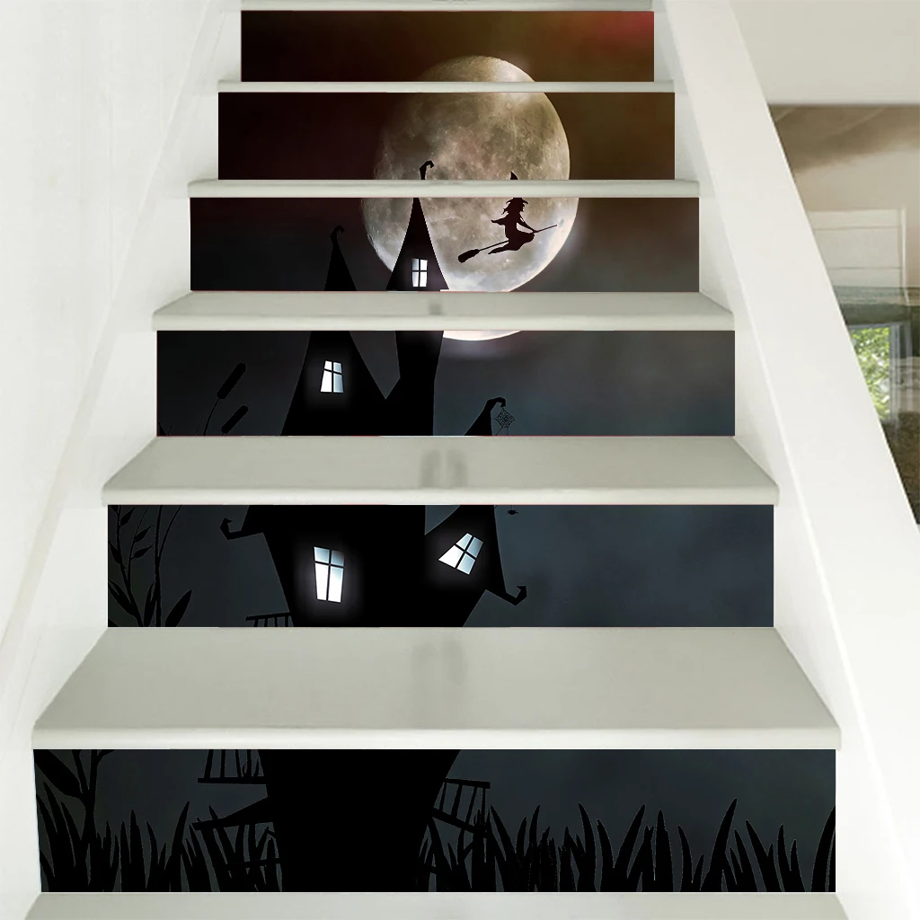 6pcs 3D Stair Decals Stickers Stair Decals Staircase Sticker 100x18cm
