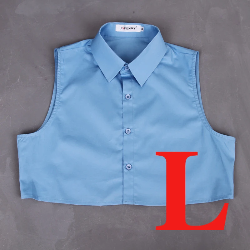 Vest Blue L Поддельные ложный воротник женская блузка белый сплошной хлопок съемный воротник черный мужской женский галстук нагрудные Дамы Декор Поддельные - Цвет: Vest Blue L