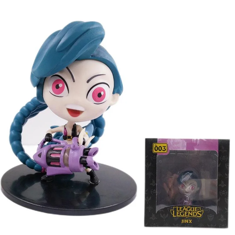 3 шт./лот Arcane Jinx порошок аниме мини Экшн-фигурки Lol Adc игровой персонаж кукла