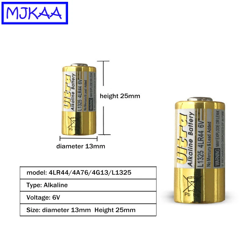 MJKAA 5 шт. 4LR44 L1325 6 В батарея Первичная сухая Щелочная аккумуляторные ячейки для автомобиля Дистанционное управление часы игрушка калькулятор