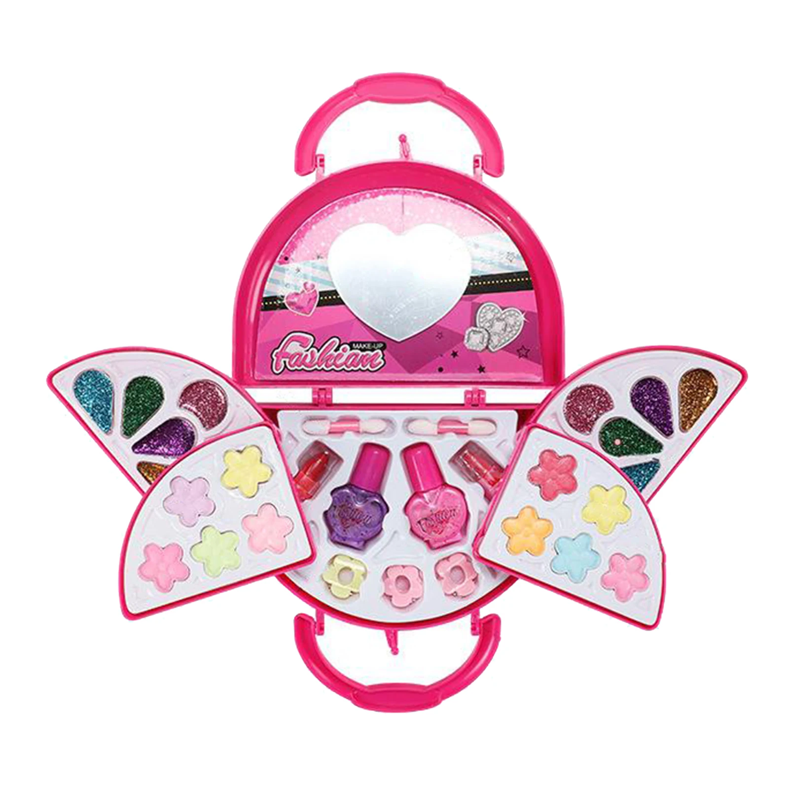 Safe Princess Girls Makeup Toys Set Eco-Friendly Cosmetic Pretend Play Kit Beauty Makeup Box Bag Princess Toy Kids Birthday Gift