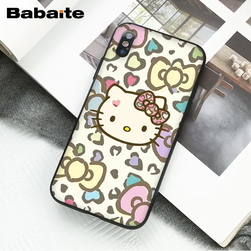 Babaite милый Kawaii hello kitty чехол для телефона для iPhone XR 11 Pro MaxXS MAX 8 7 6 6S Plus X 5 5S SE - Цвет: A8