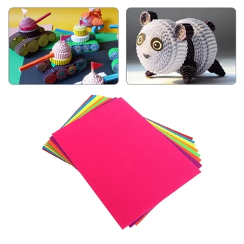 

8 Sheets Colored A4 Corrugated Paper Children Manual DIY Art Kids Origami Toy