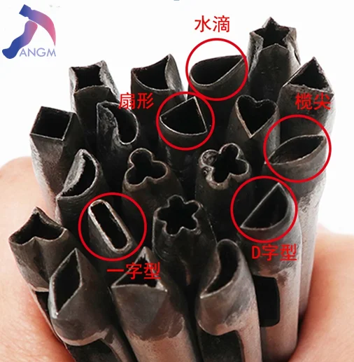 

High Quality DIY Leather Craft Tool 5 To 25 Mm Flower Punch Leather Steel Mixed Design Belt Hole Making Tools Pattern 5 Shape