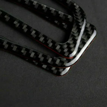 

Sticker Steering Wheel Trim 4pcs Auto Carbon Fiber Black Panel Interior