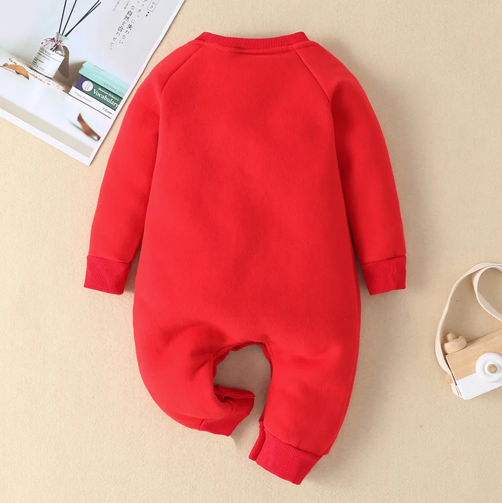 TELOTUNY Infant Baby Boy Girl Christmas Xmas Santa Winter Thick Romper infant Plus velvet warm Jumpsuit Costume Outfits ZO23