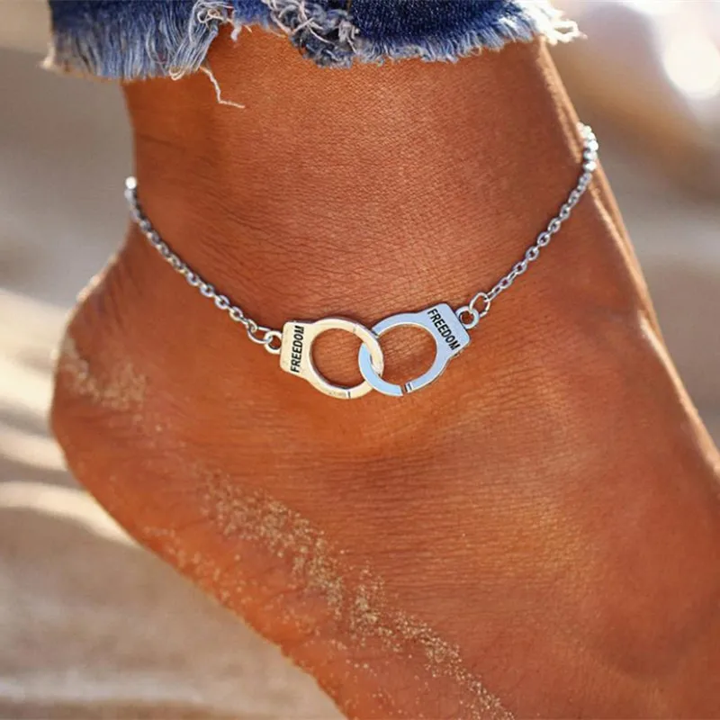 Geometric Ankle Big Circle For Women Foot Anklet Bracet Summer Beach Barefoot Sandals Bracelet Ankle on the leg Female