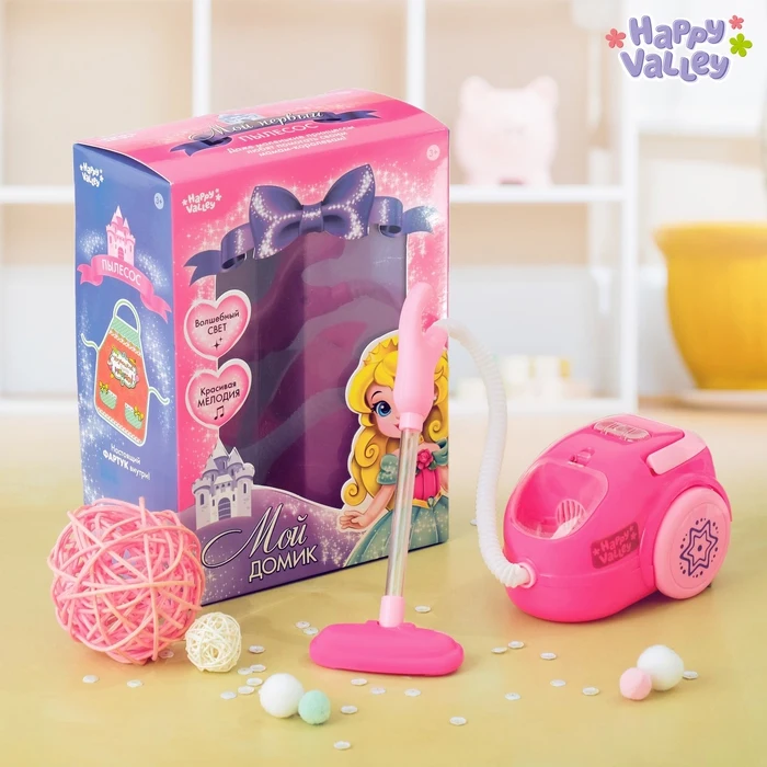 Бытовая техника Пылесос световые и звуковые эффекты цвет розовый | Игрушки хобби