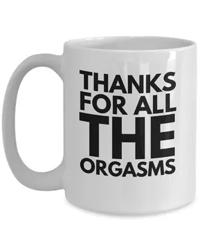 

Thanks For All The Orgasms Mug - 11 oz Best Inappropriate Sarcastic Coffee Comment Tea Cup