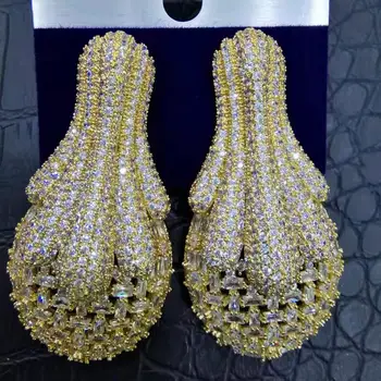 

GODKI Luxury Exclusive Leaf Pineapple Cubic Zirconia African Wedding Women Dress Earring Fashion Jewelry