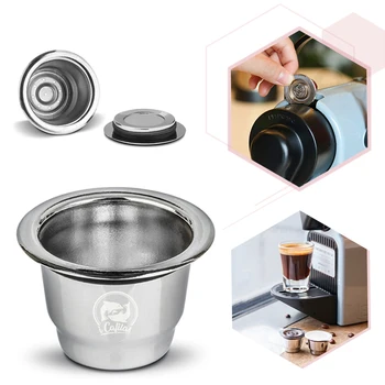 

Stainless Steel Reusable Capsules Refillable Coffee Capsules Pods with Lids Compatible with Nespresso Espresso Maker