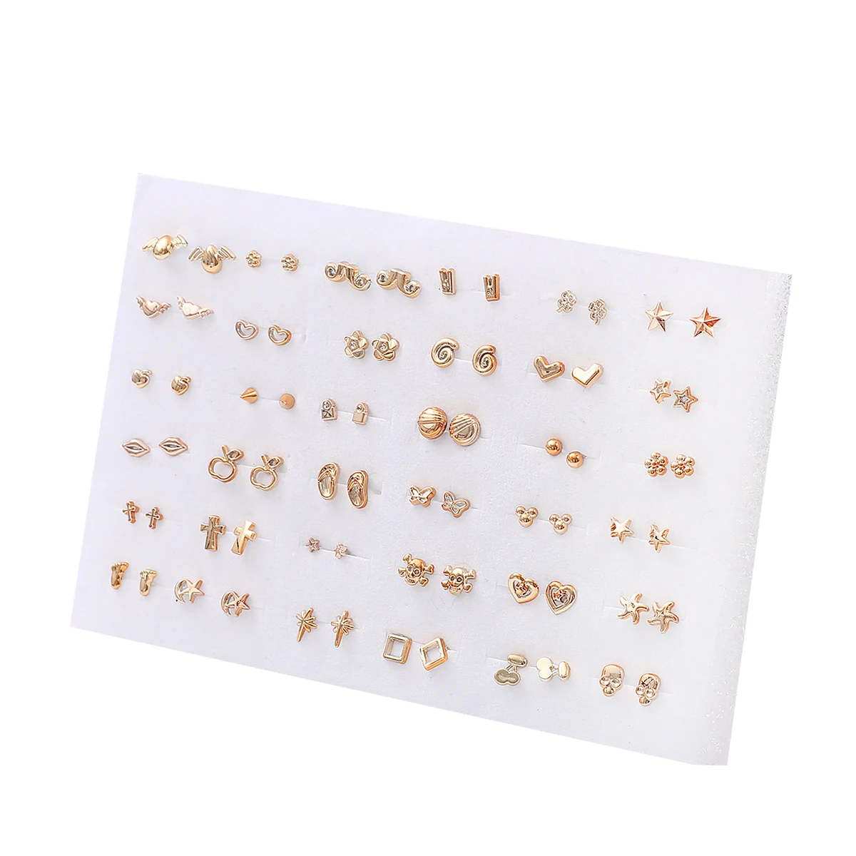 18/36 paires de petites boucles d'oreilles en cristal acrylique pour femme, ensemble de bijoux en plastique pour fille, cœur, étoile, Animal, lune, couronne 25