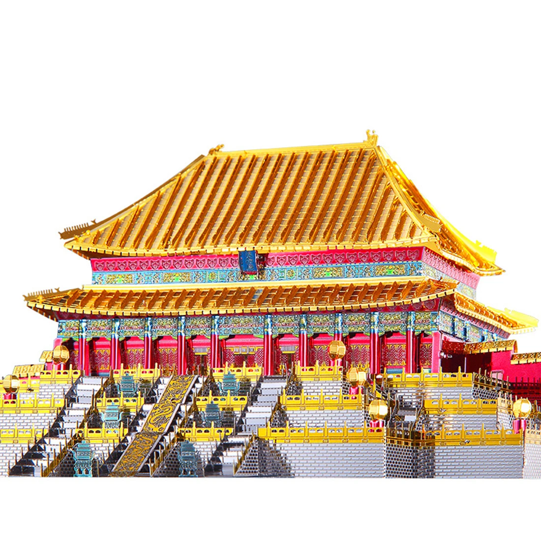 1 Hall of Supreme Harmony Tang Райская Строительная модель наборы DIY 3D металлические Пазлы сборные Пазлы игрушки модели строительные наборы - Цвет: 1
