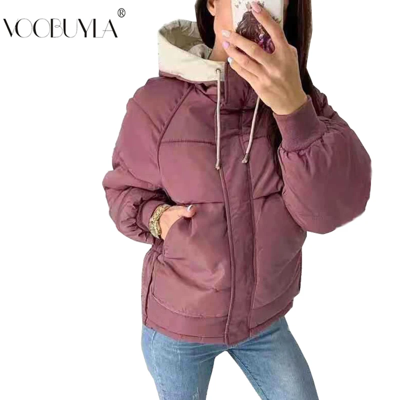 Модная осенне-зимняя женская парка, толстая, плюс размер, 3XL, с капюшоном, женское теплое Стеганое пальто, на молнии, с карманами, верхняя одежда, Женское пальто