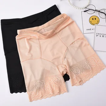 

New Viscose Fiber Jacquard Women's Safety Pants Plus Sized High Waist Anti-Exposure Safety Shorts Solid Wavy Edge Shorts